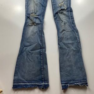 American Eagle High Waist Button Fly Flare Denim